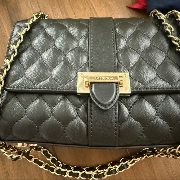 Aspinal of London Black quilted Lottie bag - Picture 2 of 9
